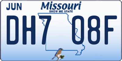 MO license plate DH7O8F