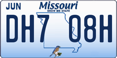 MO license plate DH7O8H