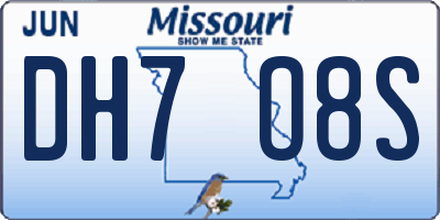 MO license plate DH7O8S