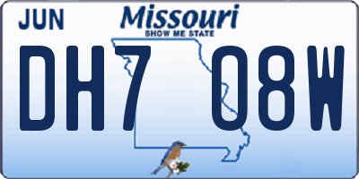 MO license plate DH7O8W