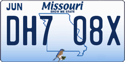 MO license plate DH7O8X