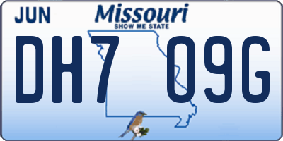 MO license plate DH7O9G