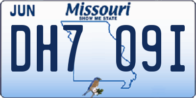 MO license plate DH7O9I