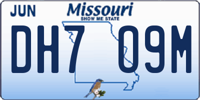 MO license plate DH7O9M