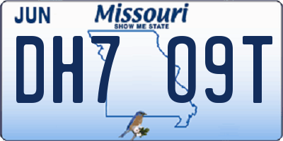 MO license plate DH7O9T
