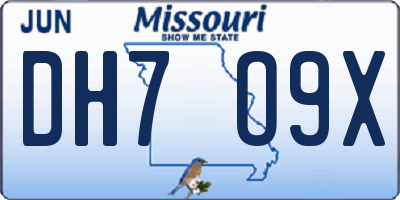 MO license plate DH7O9X