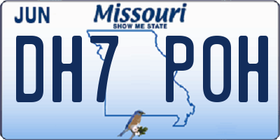 MO license plate DH7P0H