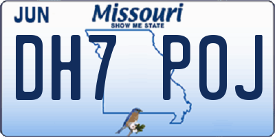 MO license plate DH7P0J