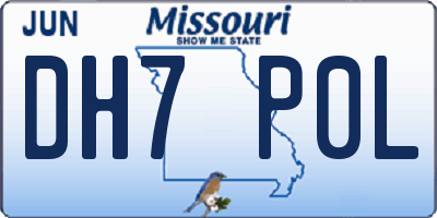 MO license plate DH7P0L