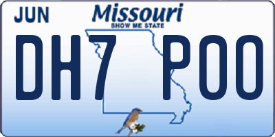 MO license plate DH7P0O