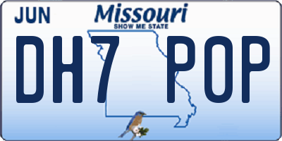 MO license plate DH7P0P