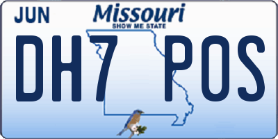 MO license plate DH7P0S