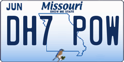 MO license plate DH7P0W