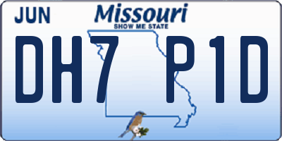 MO license plate DH7P1D