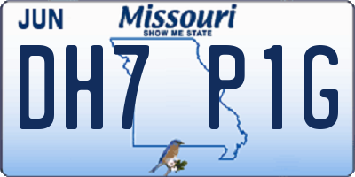 MO license plate DH7P1G