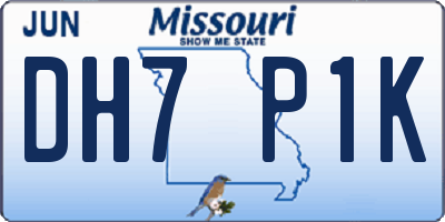 MO license plate DH7P1K