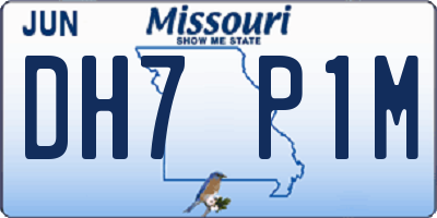 MO license plate DH7P1M