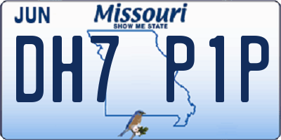 MO license plate DH7P1P