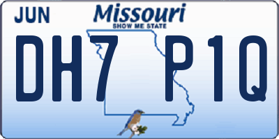 MO license plate DH7P1Q