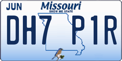 MO license plate DH7P1R