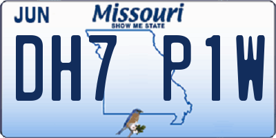 MO license plate DH7P1W