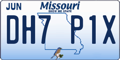 MO license plate DH7P1X