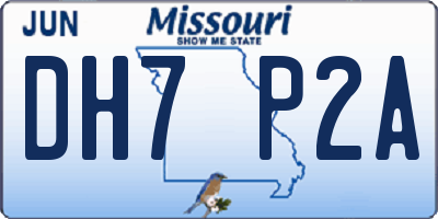 MO license plate DH7P2A