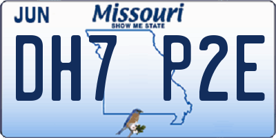 MO license plate DH7P2E