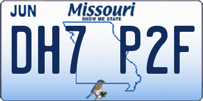 MO license plate DH7P2F