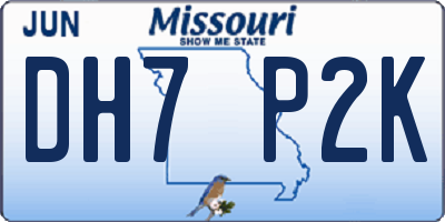 MO license plate DH7P2K