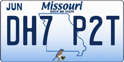 MO license plate DH7P2T