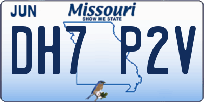 MO license plate DH7P2V