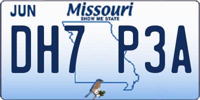MO license plate DH7P3A