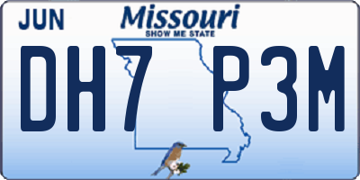 MO license plate DH7P3M