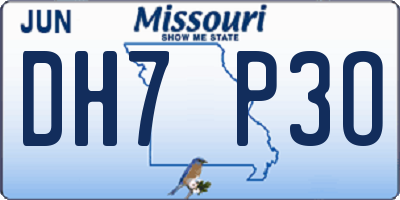 MO license plate DH7P3O