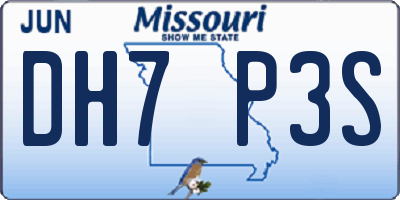 MO license plate DH7P3S