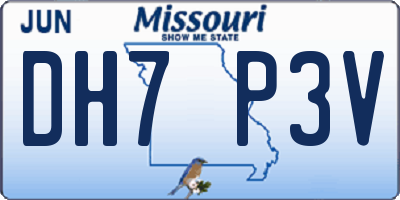 MO license plate DH7P3V