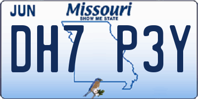 MO license plate DH7P3Y
