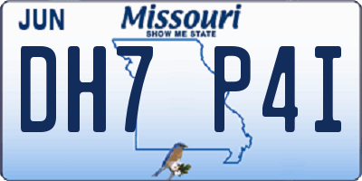 MO license plate DH7P4I