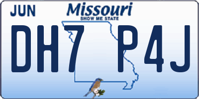 MO license plate DH7P4J