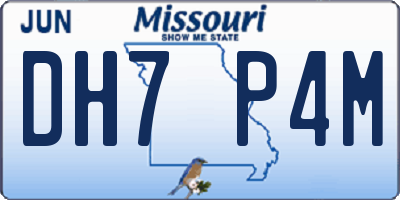 MO license plate DH7P4M