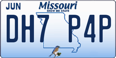 MO license plate DH7P4P