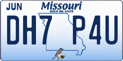 MO license plate DH7P4U