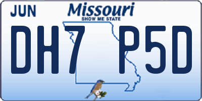 MO license plate DH7P5D