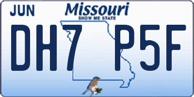 MO license plate DH7P5F