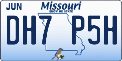 MO license plate DH7P5H