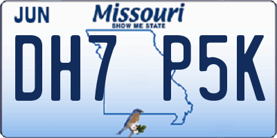 MO license plate DH7P5K