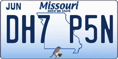 MO license plate DH7P5N