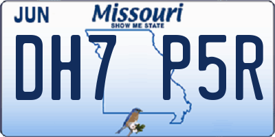 MO license plate DH7P5R