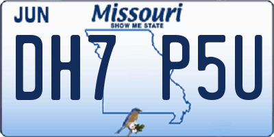 MO license plate DH7P5U